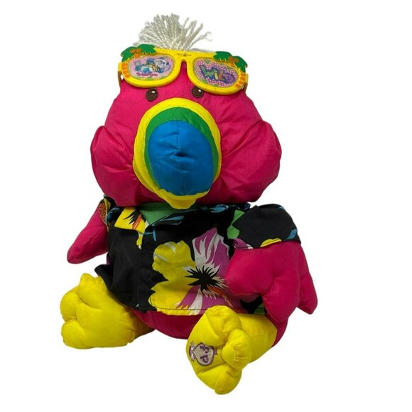 FISHER-PRICE Wild Things Puffalumps Pink Toucan Plush with Glasses Tag 1987 - Picture 5 of 11